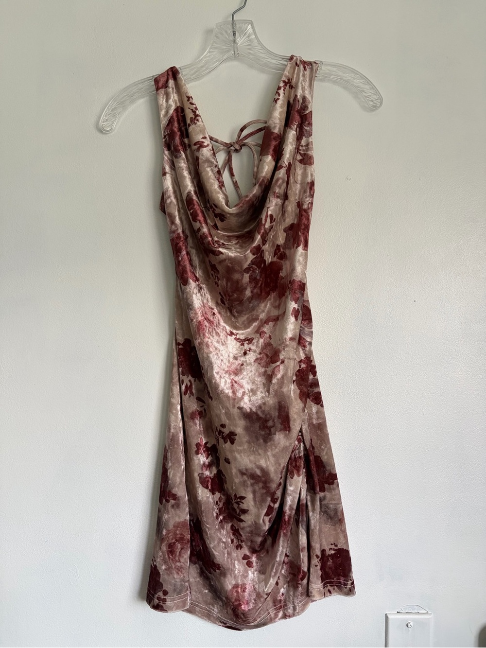 Princess Polly Palmerston Backless Blush Rose Velvet Mini Dress